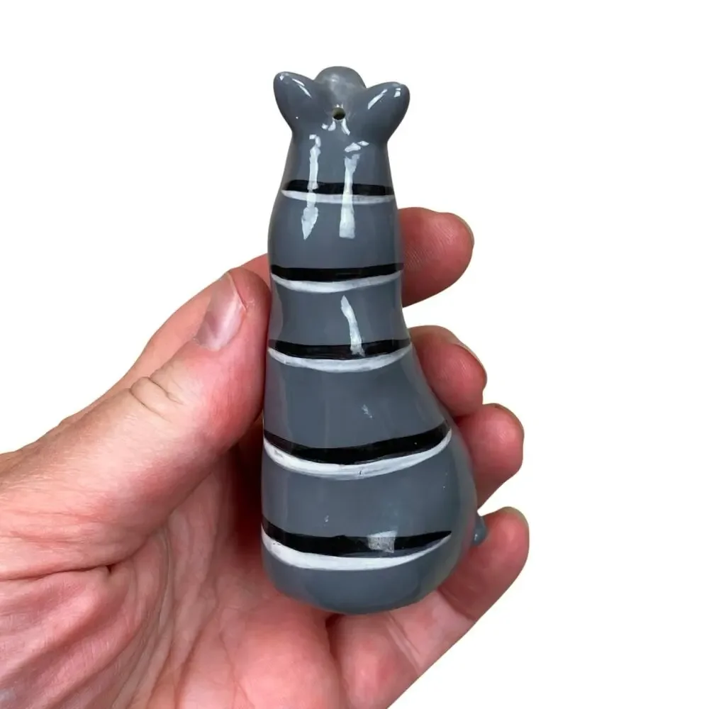 Gray Tabby Cat Salt & Pepper Shakers Russ Berrie Ceramic Alley Katz